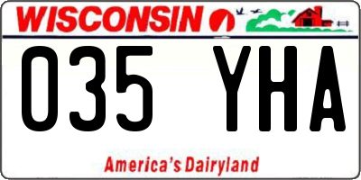 WI license plate 035YHA