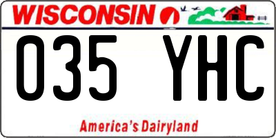 WI license plate 035YHC