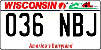 WI license plate 036NBJ