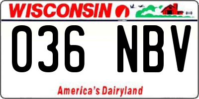 WI license plate 036NBV