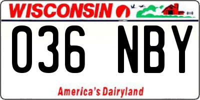 WI license plate 036NBY