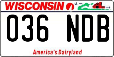 WI license plate 036NDB