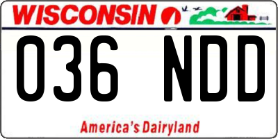 WI license plate 036NDD