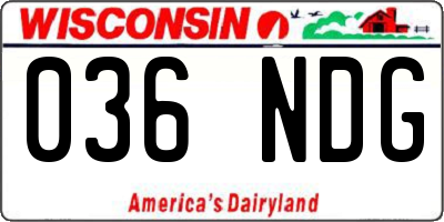 WI license plate 036NDG