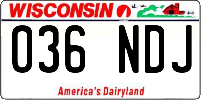 WI license plate 036NDJ