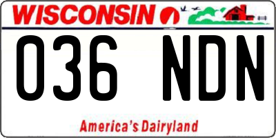 WI license plate 036NDN