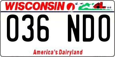 WI license plate 036NDO