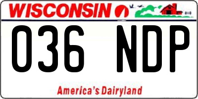 WI license plate 036NDP