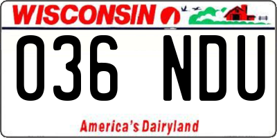 WI license plate 036NDU