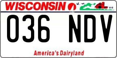 WI license plate 036NDV