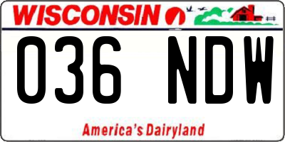 WI license plate 036NDW