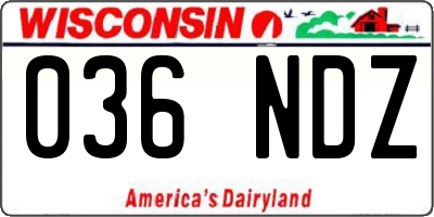 WI license plate 036NDZ