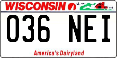 WI license plate 036NEI