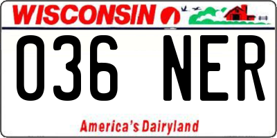 WI license plate 036NER