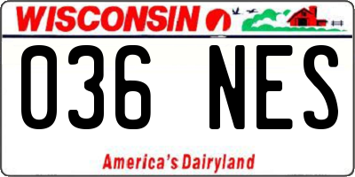 WI license plate 036NES