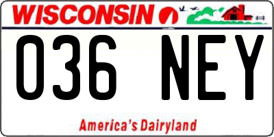 WI license plate 036NEY