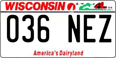 WI license plate 036NEZ