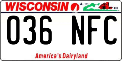 WI license plate 036NFC