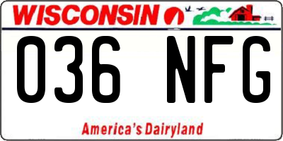 WI license plate 036NFG