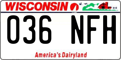 WI license plate 036NFH