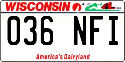 WI license plate 036NFI