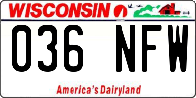 WI license plate 036NFW