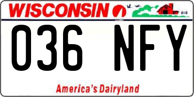 WI license plate 036NFY