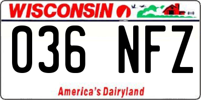 WI license plate 036NFZ
