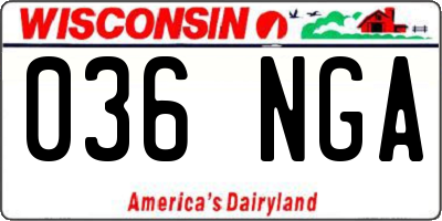 WI license plate 036NGA