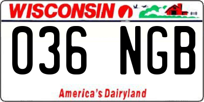 WI license plate 036NGB