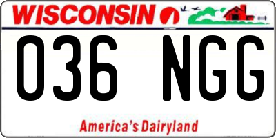 WI license plate 036NGG