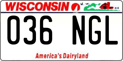 WI license plate 036NGL