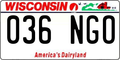 WI license plate 036NGO