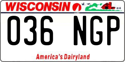 WI license plate 036NGP