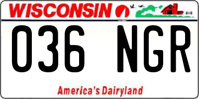 WI license plate 036NGR