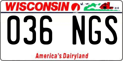 WI license plate 036NGS