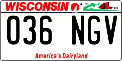 WI license plate 036NGV