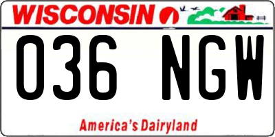 WI license plate 036NGW