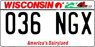 WI license plate 036NGX