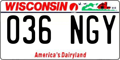 WI license plate 036NGY