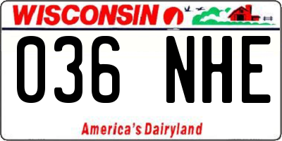 WI license plate 036NHE