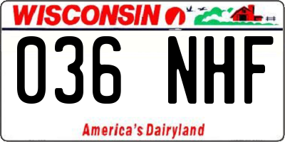 WI license plate 036NHF