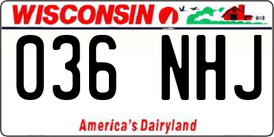 WI license plate 036NHJ