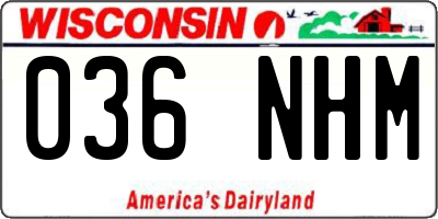 WI license plate 036NHM