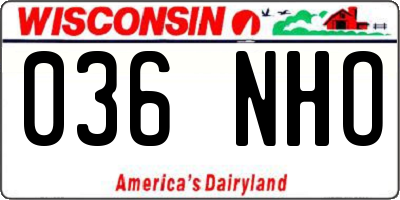 WI license plate 036NHO