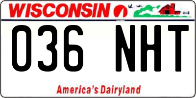 WI license plate 036NHT