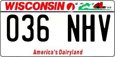 WI license plate 036NHV
