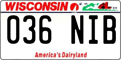 WI license plate 036NIB