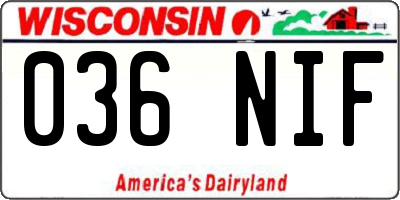 WI license plate 036NIF