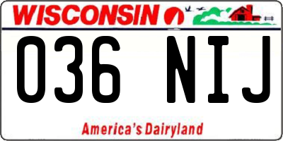 WI license plate 036NIJ